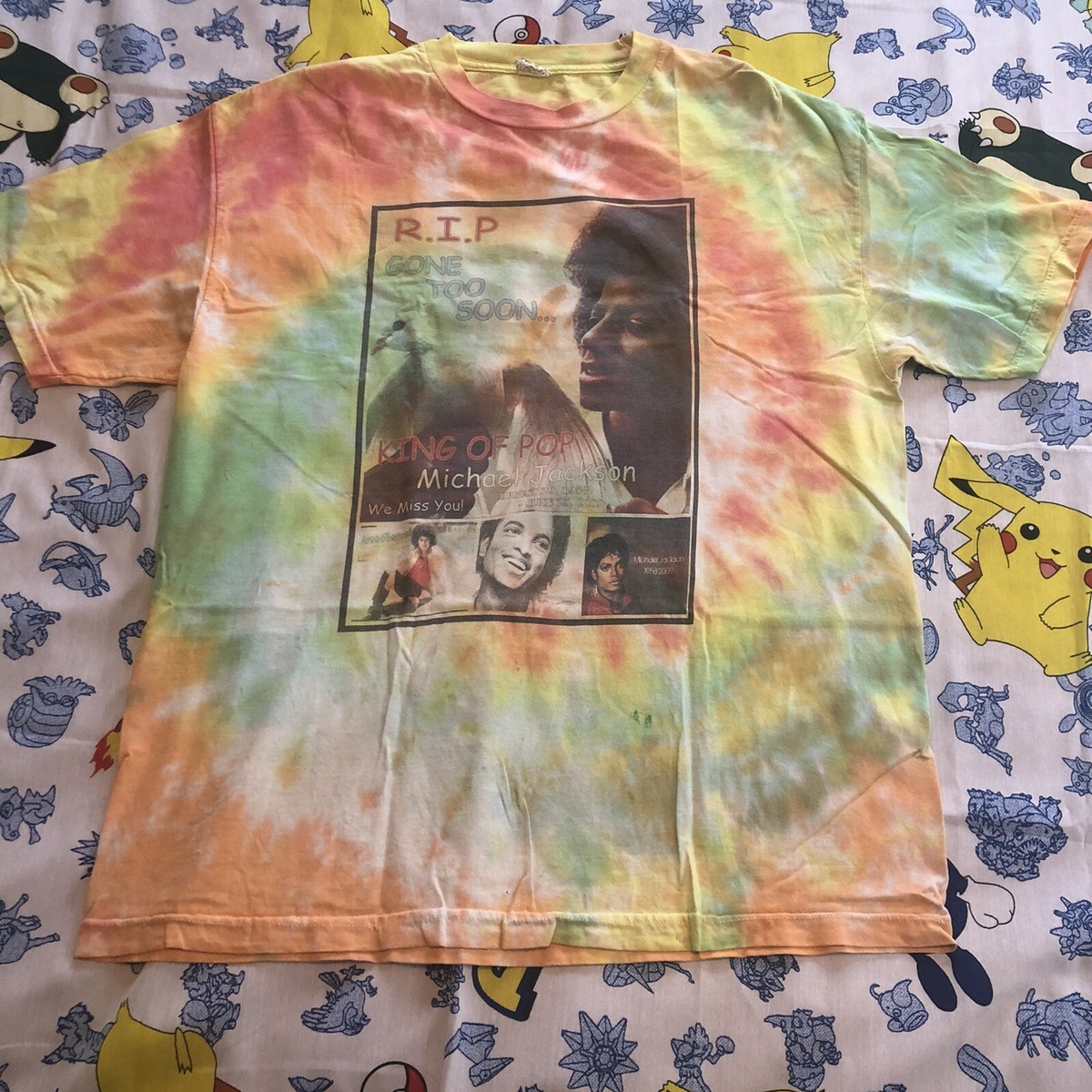 Michael Jackson RIP 2009 T-Shirt Tie Dye XL Gone Too Soon Bootleg