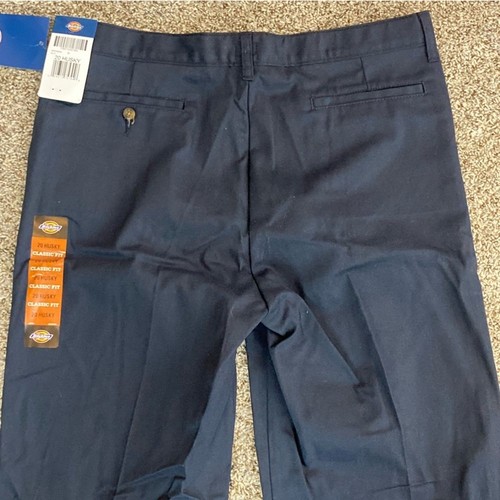 Dickies Boys Flat Front Dress Pants Size 20 Husky Lot Navy Khaki Adjustable NEW - Picture 9 of 9