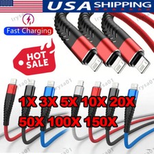 Braided Fast Charger Cable Heavy Duty USB lot...