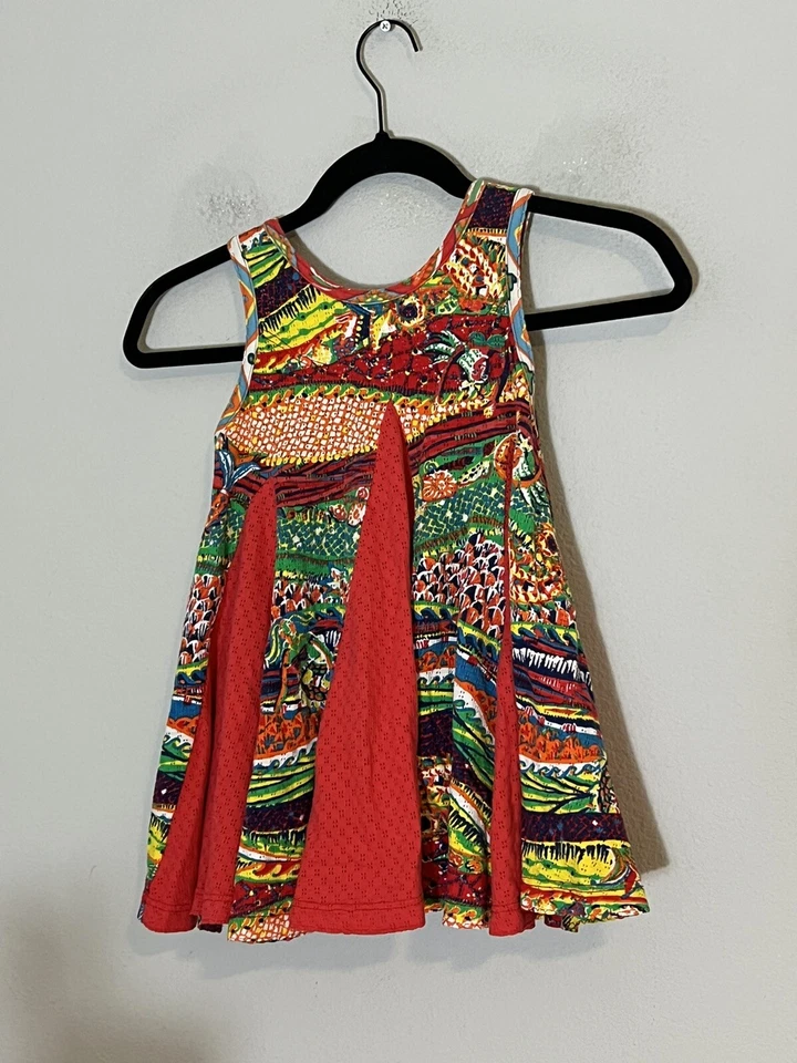 Missoni Girls Vintage 70’s Colorful Sleeveless Eyelet Dress 8 Yrs Size 128 - Image 4 of 4
