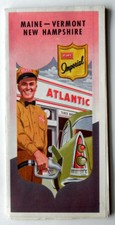 1940s ATLANTIC GASOLINE MOTOR OIL ADVERTISING AUTO ROAD MAPS OHIO MASS CONN RI