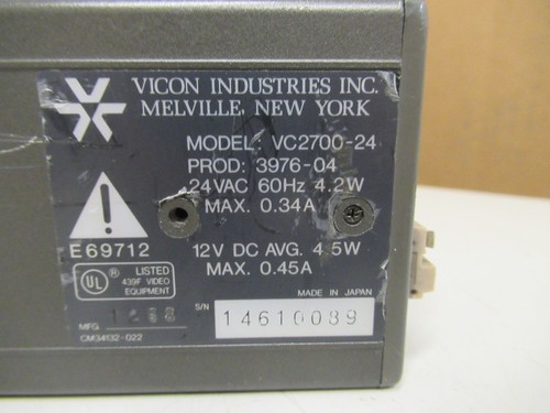 VICON CAMERA VC2700 VC2700-24 WITH LENS HF35A-2 USED - Picture 2 of 5
