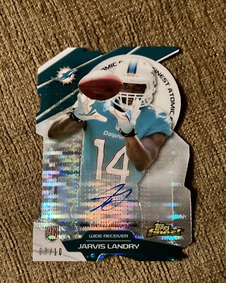 2014 TOPPS FINEST ATOMIC JARVIS LANDRY ROOKIES RC AUTO PULSAR REFRACTOR /10