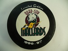 CoHL Quad City Mallards Close-Up Reverse Logo Official Hockey Puck Collect Pucks