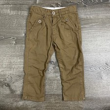 Zara Baby Boys Pants Dark Khaki Brown Adjustable Waist Size 12-18 months
