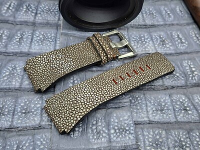 26mm/24mm Stingray Leather Watch Band Vintage Minimalist Design Bespoke