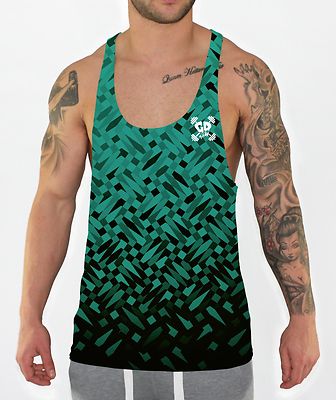 Green Mosaic GD Bodybuilding Gym Weste Muskeltraining Training Männer Ästhetik Tank