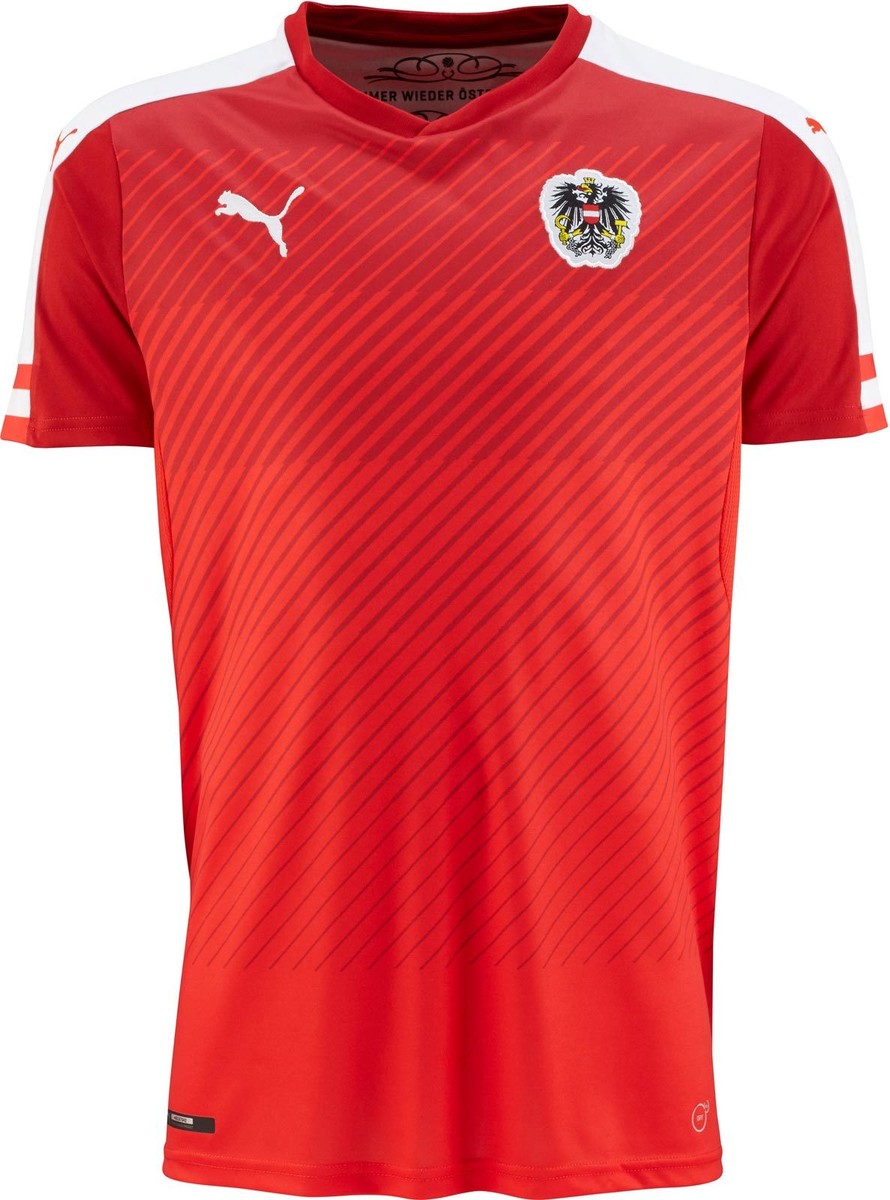 2016-2017 Puma Official Home Austria Österreich Top Soccer Jersey