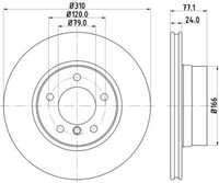 2X Hella 8DD 355 109-901 Bremsscheibe FüR BMW