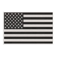 BLACK  WHITE AMERICAN FLAG PATCH LARGE 11-INCH US USA embroidered iron-on HUGE