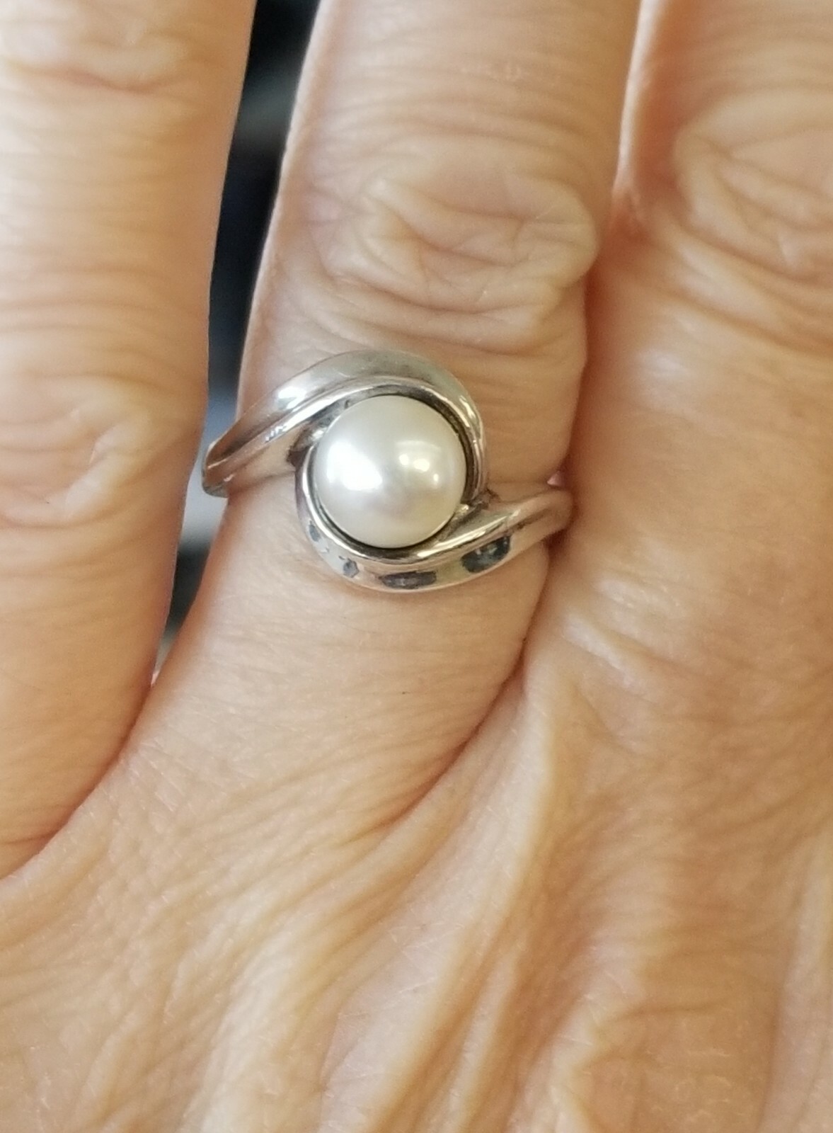 Retired James Avery Rare 6 mm Pearl Ring Size 7.5 Rea… Gem