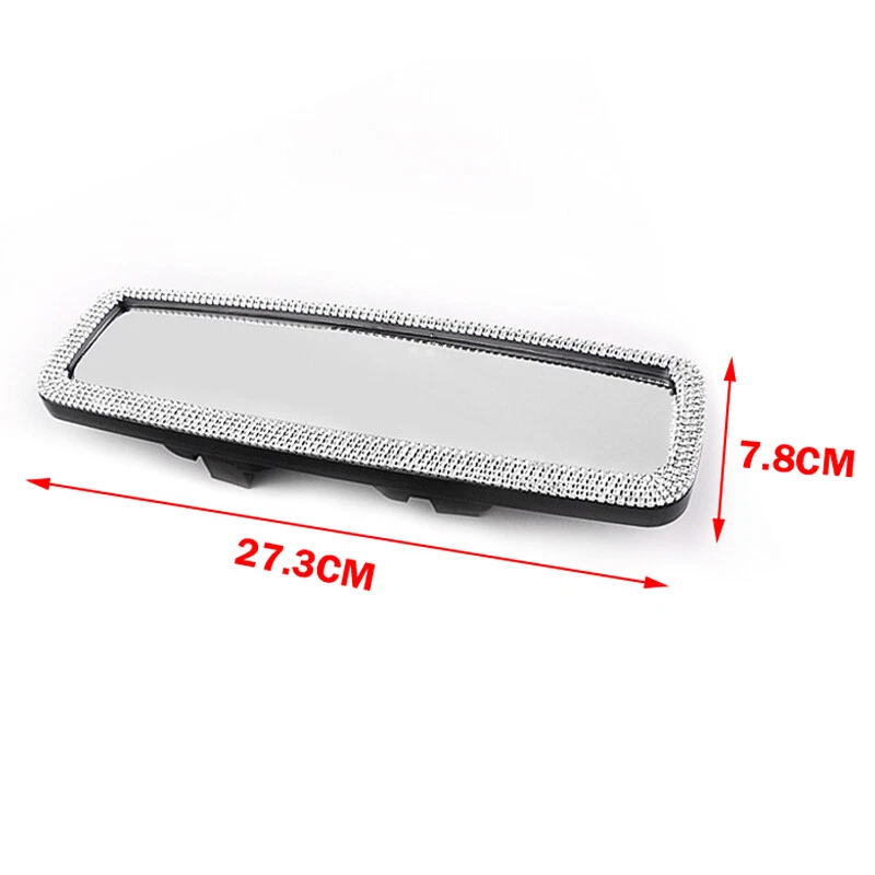 Espejo retrovisor de coche con diamantes de imitación Bling para mujer cubierta de espejo de coche moldura universal Foto 2 de 4