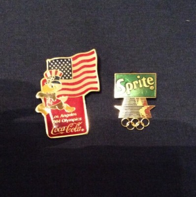 1984 Olympics Sprite Dancing Stars & Coca Cola Eagle USA Collectors Pin Lot