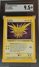 SGC Grade 9.5 1999 Pokemon FOSSIL #15 Zapdos Holographic