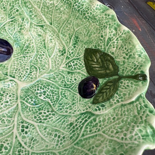 Vintage Shorter & Son Serving Dish Cabbage Lettuce Leaf Plum Green Fruit Bowl - Picture 6 of 8