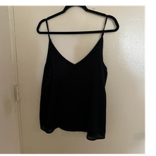 Cotton On Black Solid Camisole Top Spaghetti Strap Women's Regular L/G