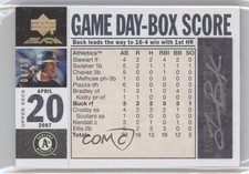 2007 Upper Deck Black Game-Day Box Score Spectrum Gold 8/10 Travis Buck Auto 0c2