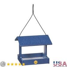 Recycled Plastic Fly-Thru Platform Feeder Easy Clean Durable Bird Feeder New