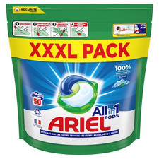 Pack XXXL 50 Pods ARIEL " ALPINE " All in 1 Original Lot Capsules Lessive Doses
