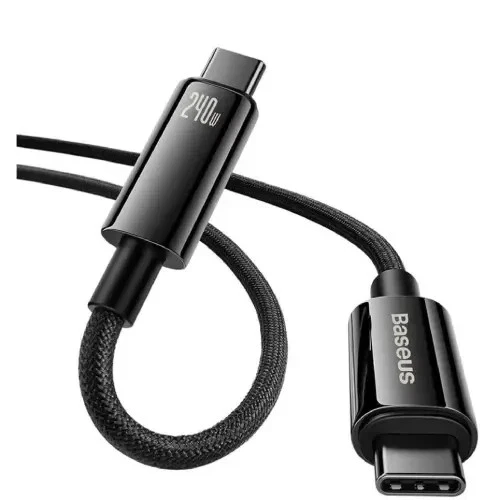 Baseus Tungsten Gold 240W USB-C to USB-C Charging Cable – Black - 1m, 2m, 3m - Image 3 of 4