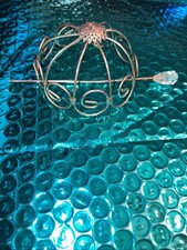 Vtg Metal Hair Accessory Bun 3 opening 5 metal/clear plastic Tip-stick 1960 s
