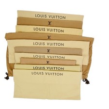 LOUIS VUITTON Logo 10 Set Dust Bags Drawstring Canvas Cotton Beige Brown 09KC019