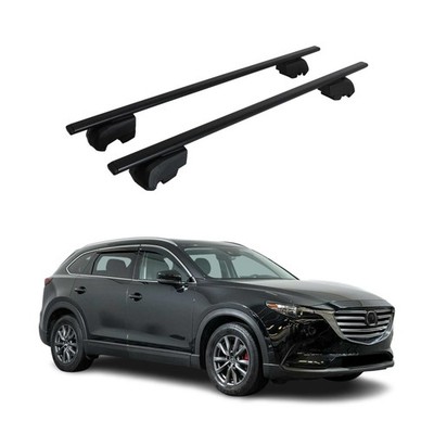 For Mazda CX-9 2016-2023 OMAC G003058 Black Flush-Mounted Roof Rails Cross Bars