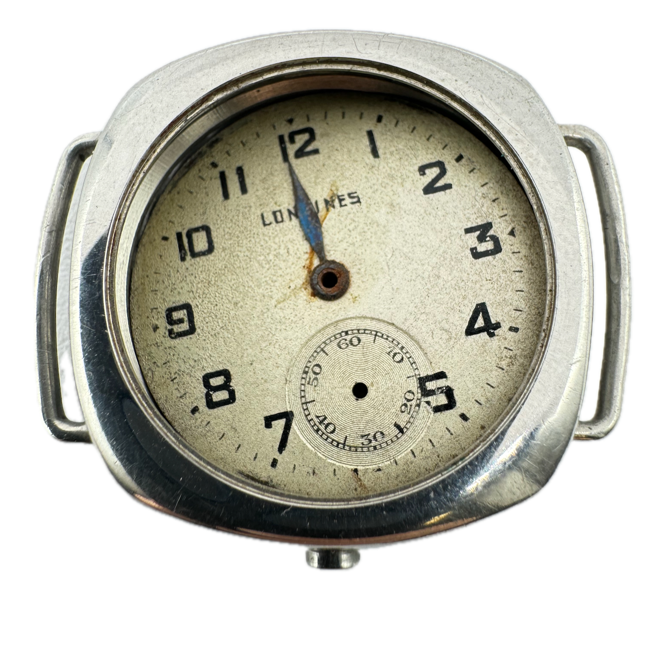 Vintage Longines Steel Wire Lug Cushion Case Mens Wristwatch Ref 49