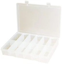 DURHAM MFG LP12-CLEAR Compartment Box, 12 Compartment, Large (Pack of 5)