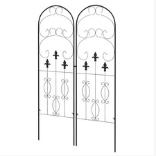 Outsunny Set of 2 Metal Trellis for Climbing Plants, Scrolls Design, 45 x 150cm