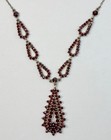 Antique Victorian Vermeil 900 Silver Bohemian Rose Cut Garnet Choker Necklace 15 — photo 1