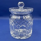 Waterford LISMORE Cut Crystal Biscuit Barrel Cookie Jar & Lid Vintage Ireland