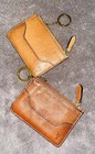 Frye Logan Light Cognac Brown Leather Zip Card Case Wallet with Hidden Key Ring — photo 7