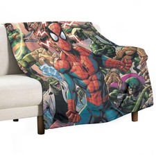 Superhero And Villains Soft Warm Single-Side Printing Flannel Fleece Blanket