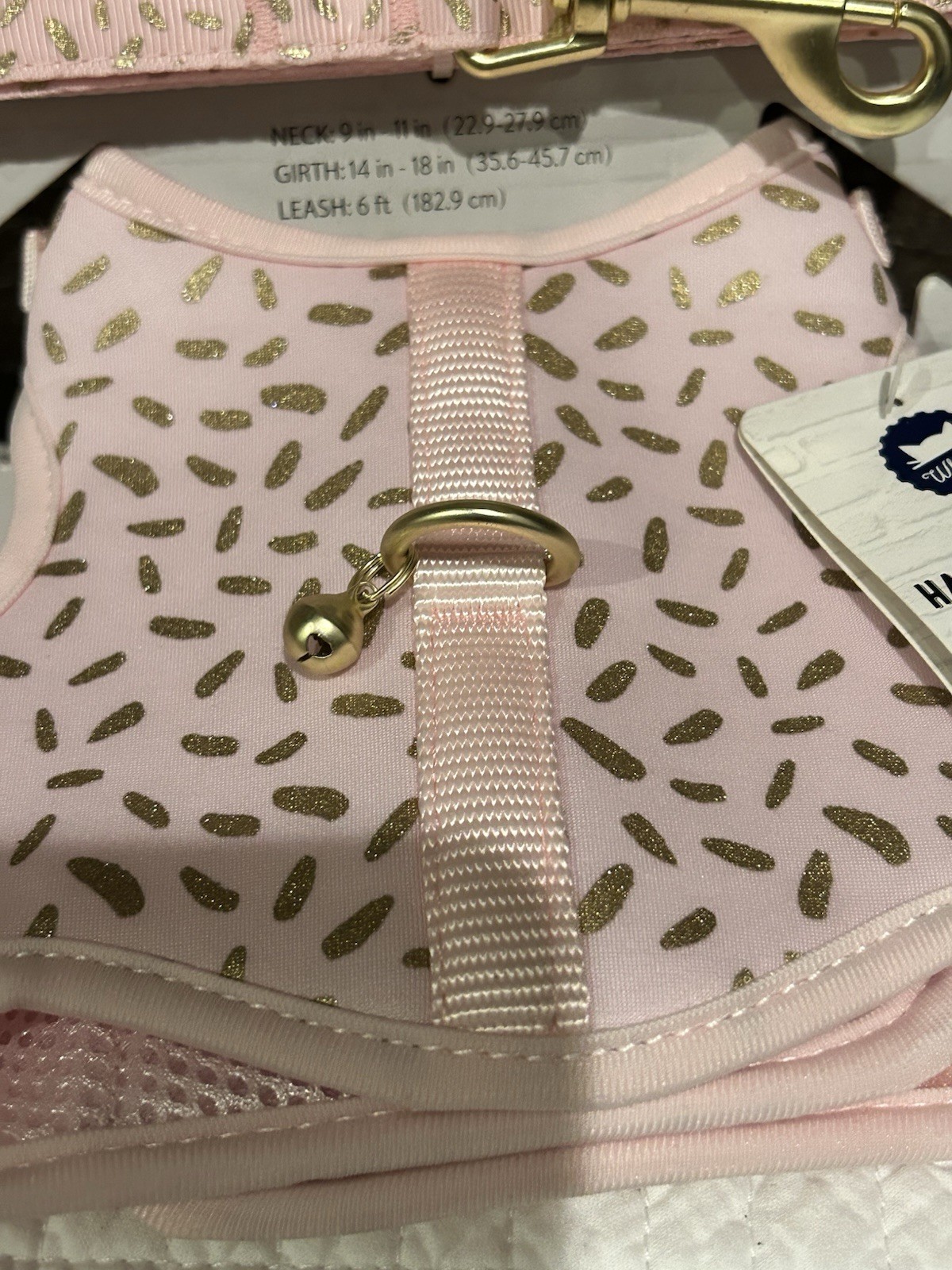 Whisker City Cat Vest Harness Adult Leash & Harness Pink Gold NEW - Thumbnail 6