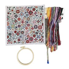 A Flower A Day Cross Stitch Kit for Beginners, DIY Floral Embroidery Kit