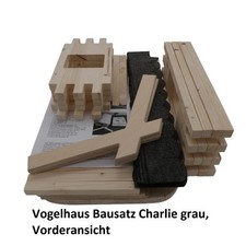Vogelhaus Bausatz Charlie grau Futterhaus Garten Futterplatz Fütterung Winter