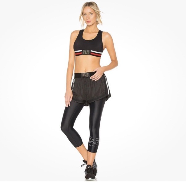 P.E Nation Right On Track Legging Black Small Athleisure Shorts With Leggings