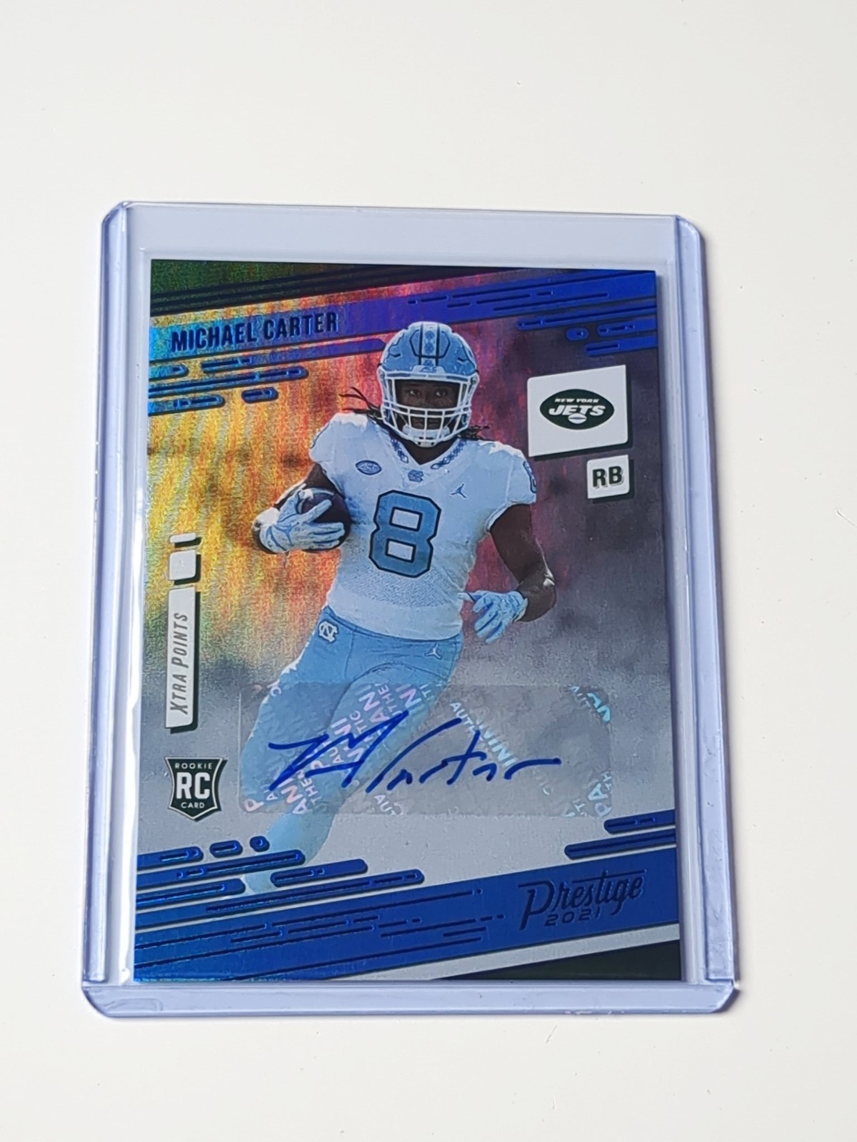Michael Carter Panini Prestige #218 Xtra Points Blue