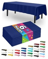 Plastic Table Cloth Disposable 6 Pack, 54 x 108 54" X 108" Rectangle Navy Blue