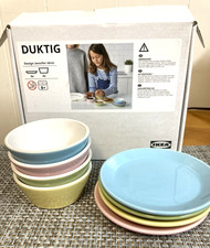 IKEA Duktig Jennifer Idrizi 8-Pc Pastel Saucer Plate Bowl Children  s Playset NEW