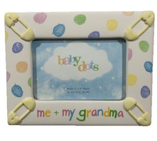 Vintage  me  my grandma  Baby Dots 3D Pastel Ceramic Picture Frame 7x9 4x6