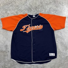 Vintage Detroit Tigers Jersey Mens 2XL Navy MLB Baseball Button Front 2000s