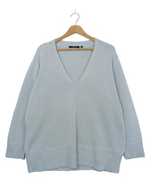 FABIANI V-Ausschnitt-Pullover Damen Pullover Gr. DE 44 blau Casual-Look