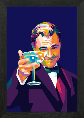 LEONARDO DE CAPRIO MEME Framed Wall Art Poster Canvas Print Picture