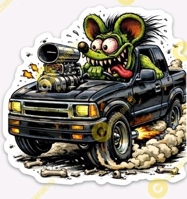 Classic Chevy Truck STICKER - Ratfink Style Chevrolet Hot Rod Rat Fink Car Show