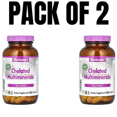 Bluebonnet Chelated Iron-Free   120 Caplets (Egg-Free, Fish-Free, Pack of 2)