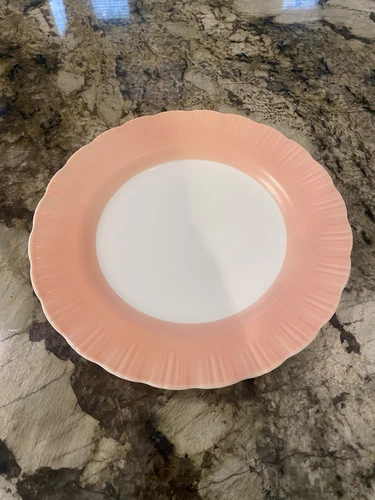 Macbeth Evans Cremax Bordette Plate 9.5" Pie Crust Depression Glass