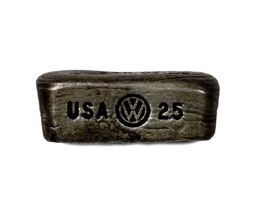 Rare 1980 USA VW Volkswagen 25th Anniversary 2 oz .999 Fine Silver Poured Bar
