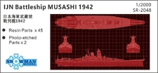 Snowman SR-2048 1/2000 IJN Battleship MUSASHI 1942 Model Kit